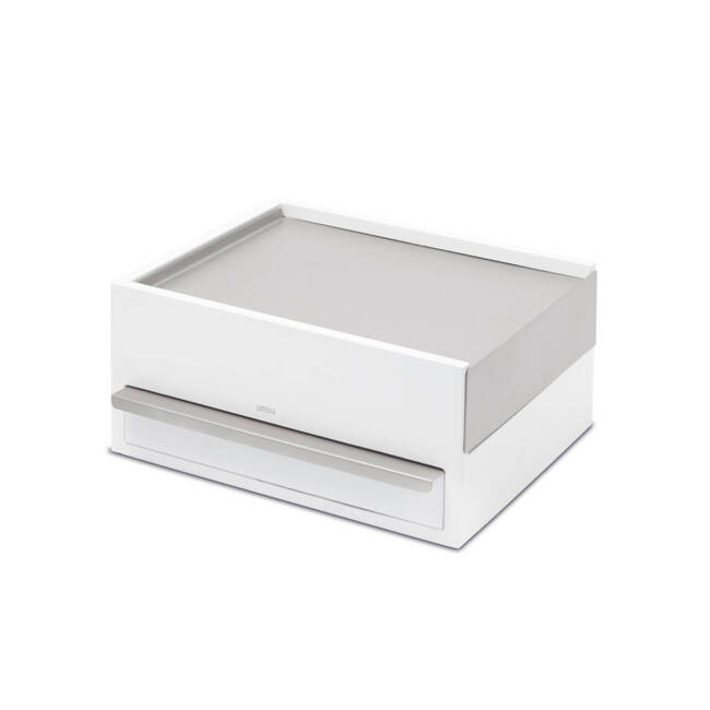 Stylowe i wyjątkowo przydatne pudełko na biżuterię Stowit - biały lakier, nikiel